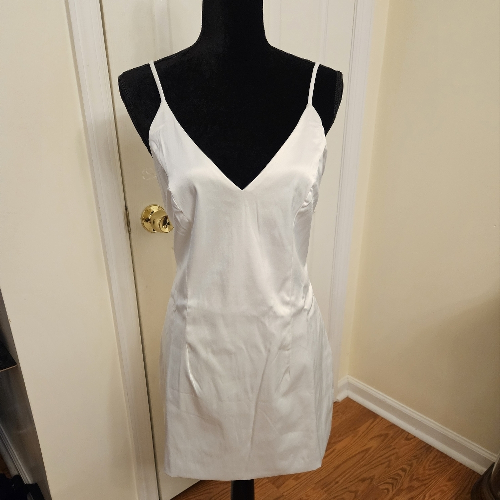 New white Fashion Nova satin dress